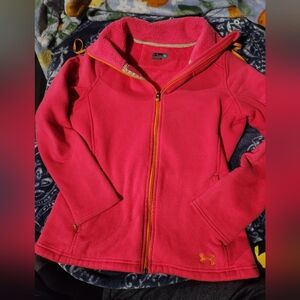 Under Armour Womens S Semi Fitted Quarter Zip Pink Fleece Jacket